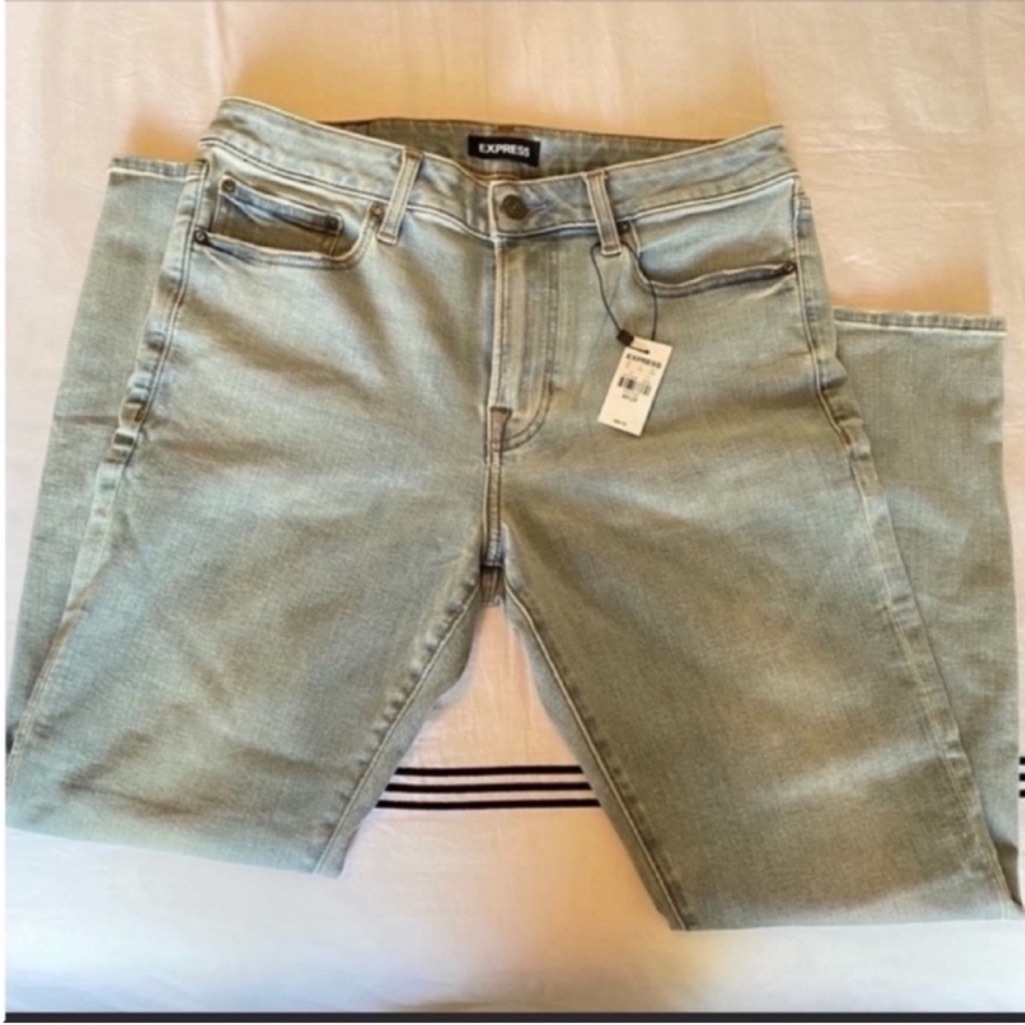 Nwt Men's Express Athletic Light Wash Skinny Jeans Size 31 X 30